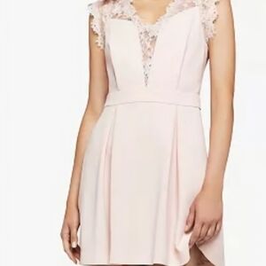 BCBGeneration Womens Blush Lace Mini Dress Sz 8 New